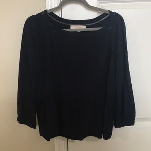 Navy Blue Loft Peplum Top